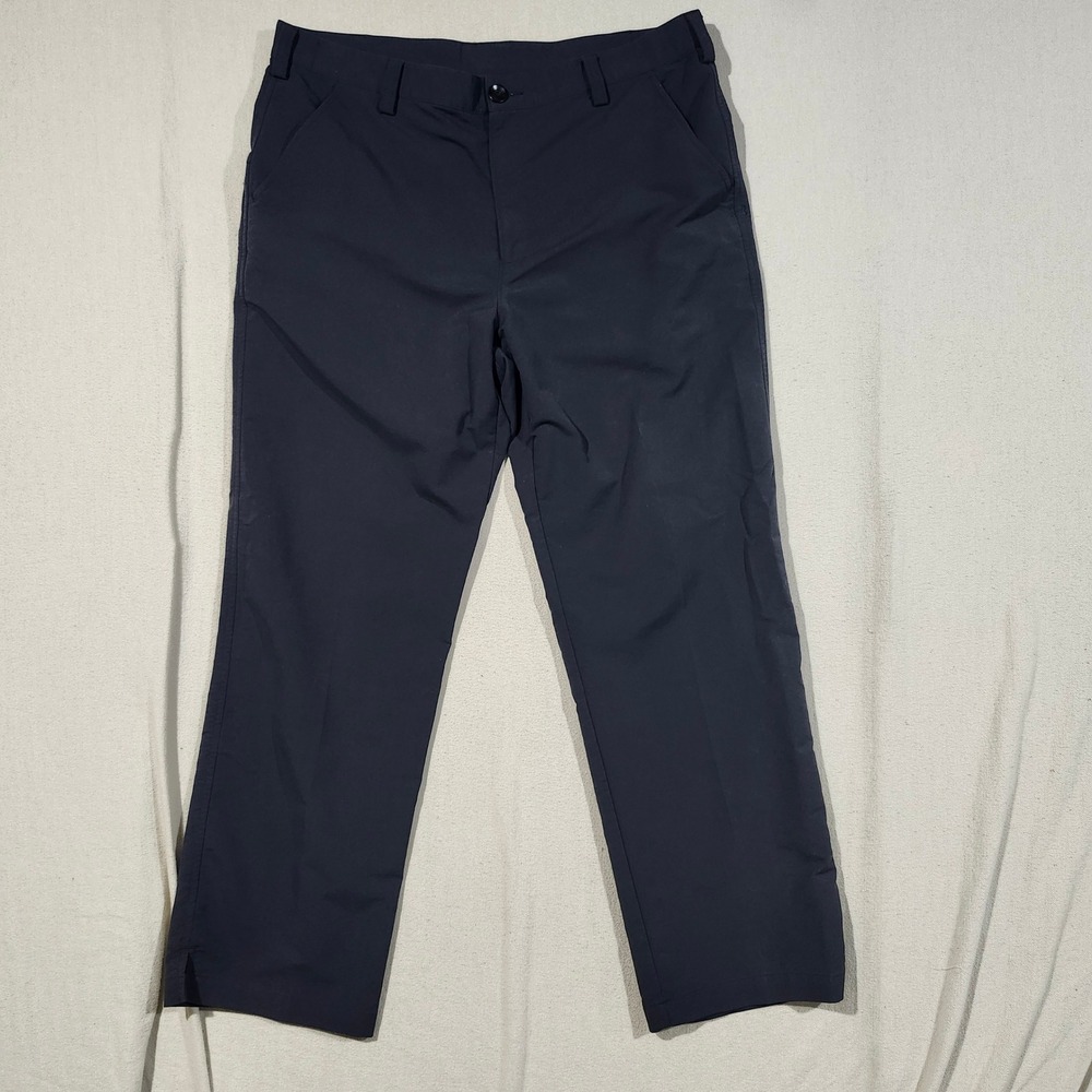 Under Armour Mens Golf Pants 38x30 Black Performance Stretch Split Hem Pants